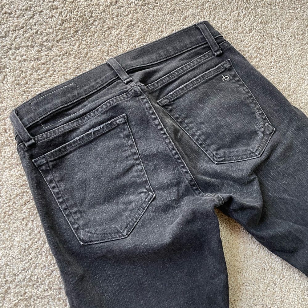 Rag and Bone Skinny Distressed Black Jeans - Picture 8 of 12